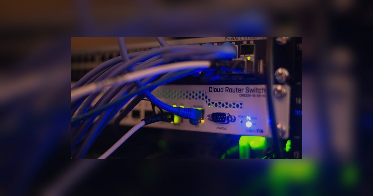 a close up of a network with wires connected to it